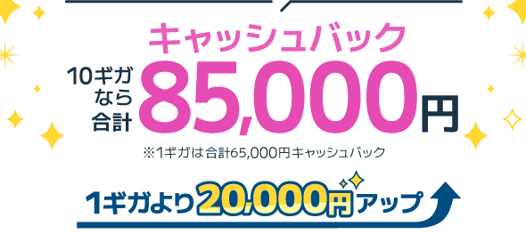 ビッグローブ光 85,000円キャッシュバック