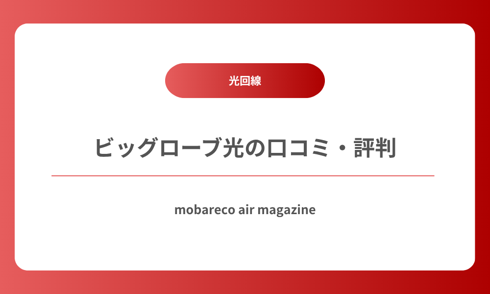 ビッグローブ光 評判