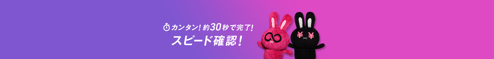 カンタン!約30秒で完了!スピード確認!