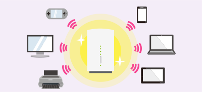 128台まで同時にWi-Fi（ワイファイ）接続可能！家族全員で快適インターネット！