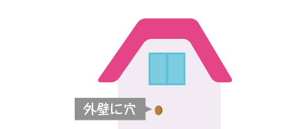 ご自宅の外壁に穴あけ
