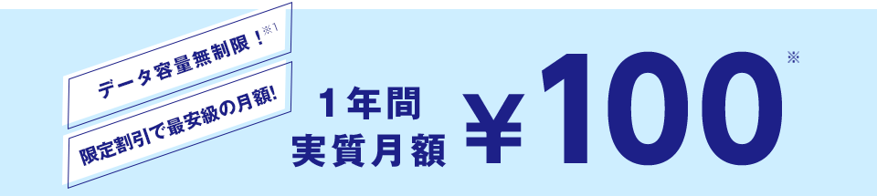 1年間実質月額￥100