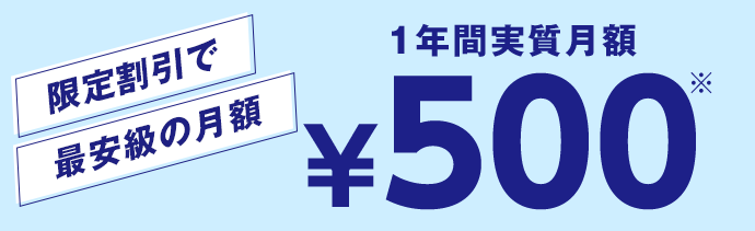 1年間実質月額¥500